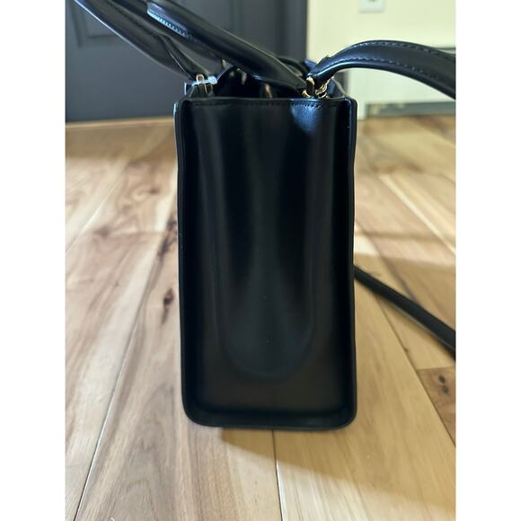 Kate Spade KB707 Reegan Medium Smooth Leather Satchel Crossbody in Black - Picture 4 of 11